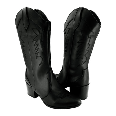 Bota estilo Vaquera. Estilo 1100 NEGRO